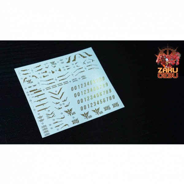 Wilson's Custom Waterslide Decals 1/144 RG Sinanju Metallic Gold